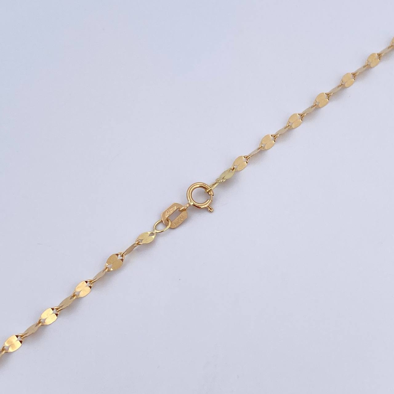 Cadena Flor Espejo 1.7gr / 50.4cm / 2.1mm Oro Amarillo +3 18K $