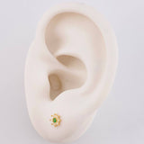 Stud Earrings Flower Eight Petals 0.6 g / in / 5 mm Yellow Gold 18K
