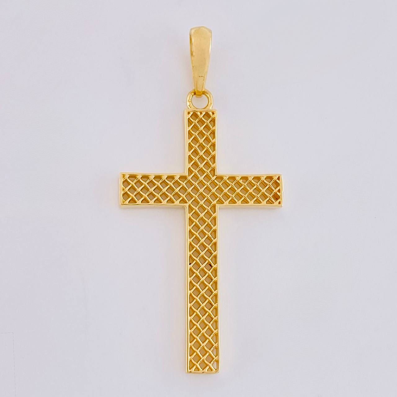 Pendant Cross Mesh 2.35 g / 1 1/2 in Yellow Gold 18K