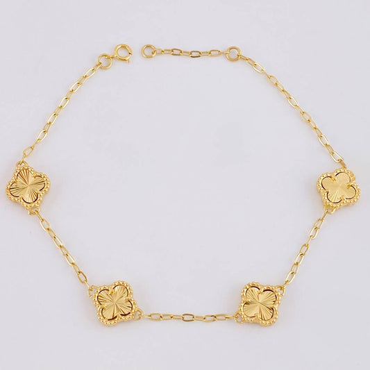Pulso Modulable Trebol Aro Seguido 6.05 g / 7 1/2 in - 8 1/2 in / 1.8 mm Oro Amarillo 18K
