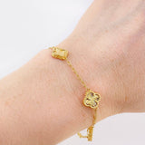Bracelet Clover Classic Link 6.05 g / 7 1/2 in - 8 1/2 in / 1.8 mm Yellow Gold 18K