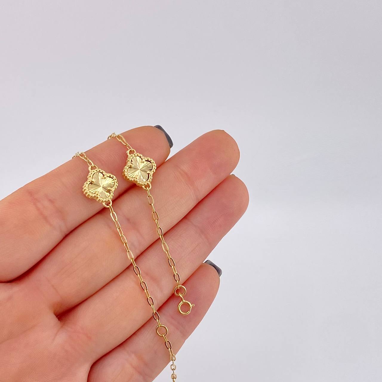 Bracelet Clover Classic Link 6.05 g / 7 1/2 in - 8 1/2 in / 1.8 mm Yellow Gold 18K
