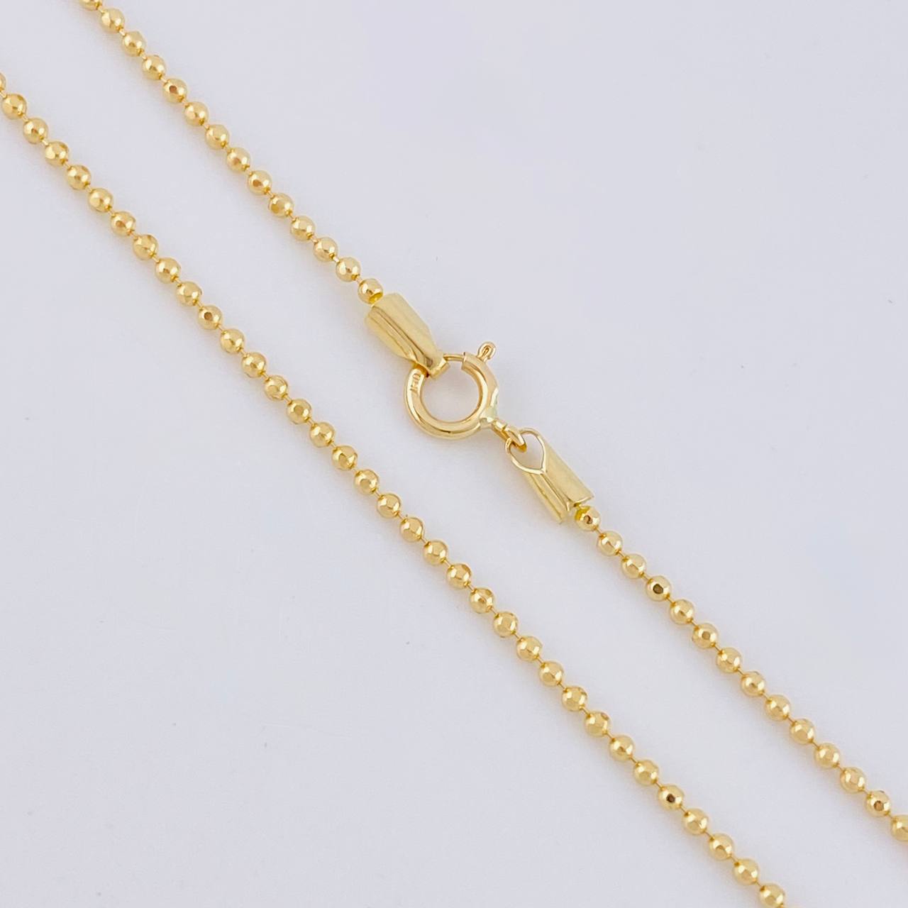 Cadena Militar Diamantada 3.1 g / 19 3/4 in / 1.2 mm Oro Amarillo 18K