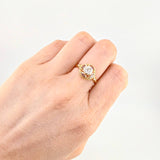 Anillo Solitario Flor De Cristal 1.7 g / T8 Oro Amarillo 18K