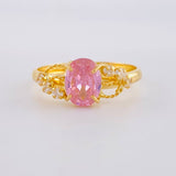 Anillo Solitario Rosa Real 1.8 g / T8 1/4 Oro Amarillo 18K