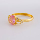 Anillo Solitario Rosa Real 1.9 g / T8 1/2 Oro Amarillo 18K