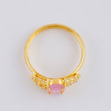 Anillo Solitario Rosa Real 1.9 g / T8 1/2 Oro Amarillo 18K