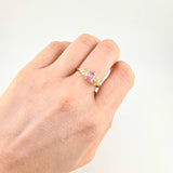 Anillo Solitario Rosa Real 1.9 g / T8 1/2 Oro Amarillo 18K