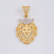 Dije León 3.2 g / 1 1/4 in Dos Oros Amarillo Blanco 18K