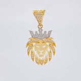 Dije León 3.2 g / 1 1/4 in Dos Oros Amarillo Blanco 18K