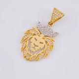 Dije León 3.2 g / 1 1/4 in Dos Oros Amarillo Blanco 18K
