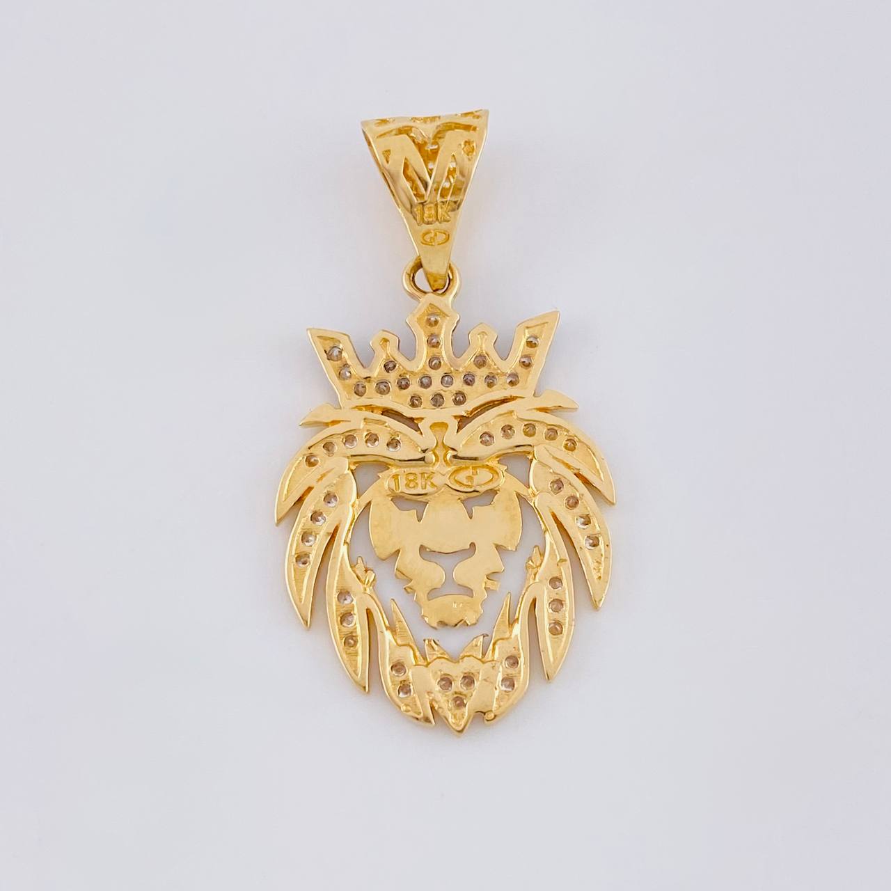 Dije León 3.2 g / 1 1/4 in Dos Oros Amarillo Blanco 18K