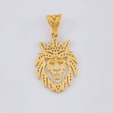 Dije León 3.2 g / 1 1/4 in Dos Oros Amarillo Blanco 18K