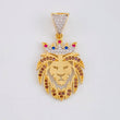 Lion Pendant 3.25 g / 1 1/4 in Two-Tone Yellow White 18K Gold