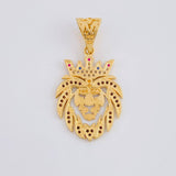 Lion Pendant 3.25 g / 1 1/4 in Two-Tone Yellow White 18K Gold