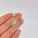Lion Pendant 3.25 g / 1 1/4 in Two-Tone Yellow White 18K Gold