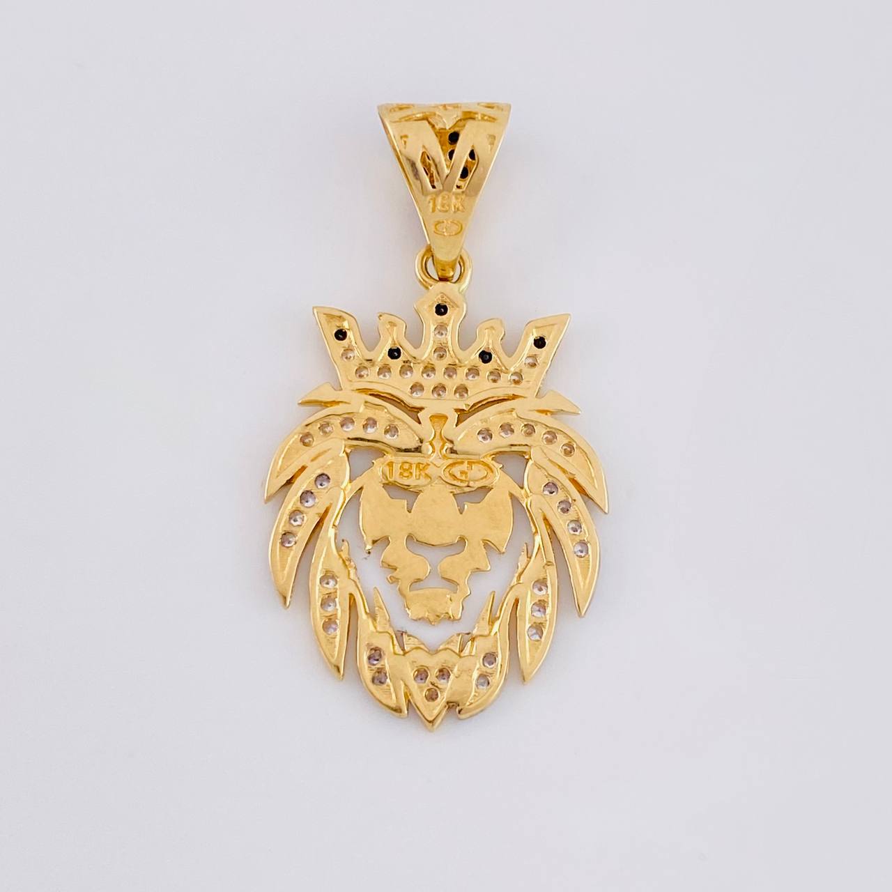 Dije León 3.05 g / 1 1/4 in Dos Oros Amarillo Blanco 18K