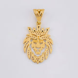 Dije León 3.05 g / 1 1/4 in Dos Oros Amarillo Blanco 18K