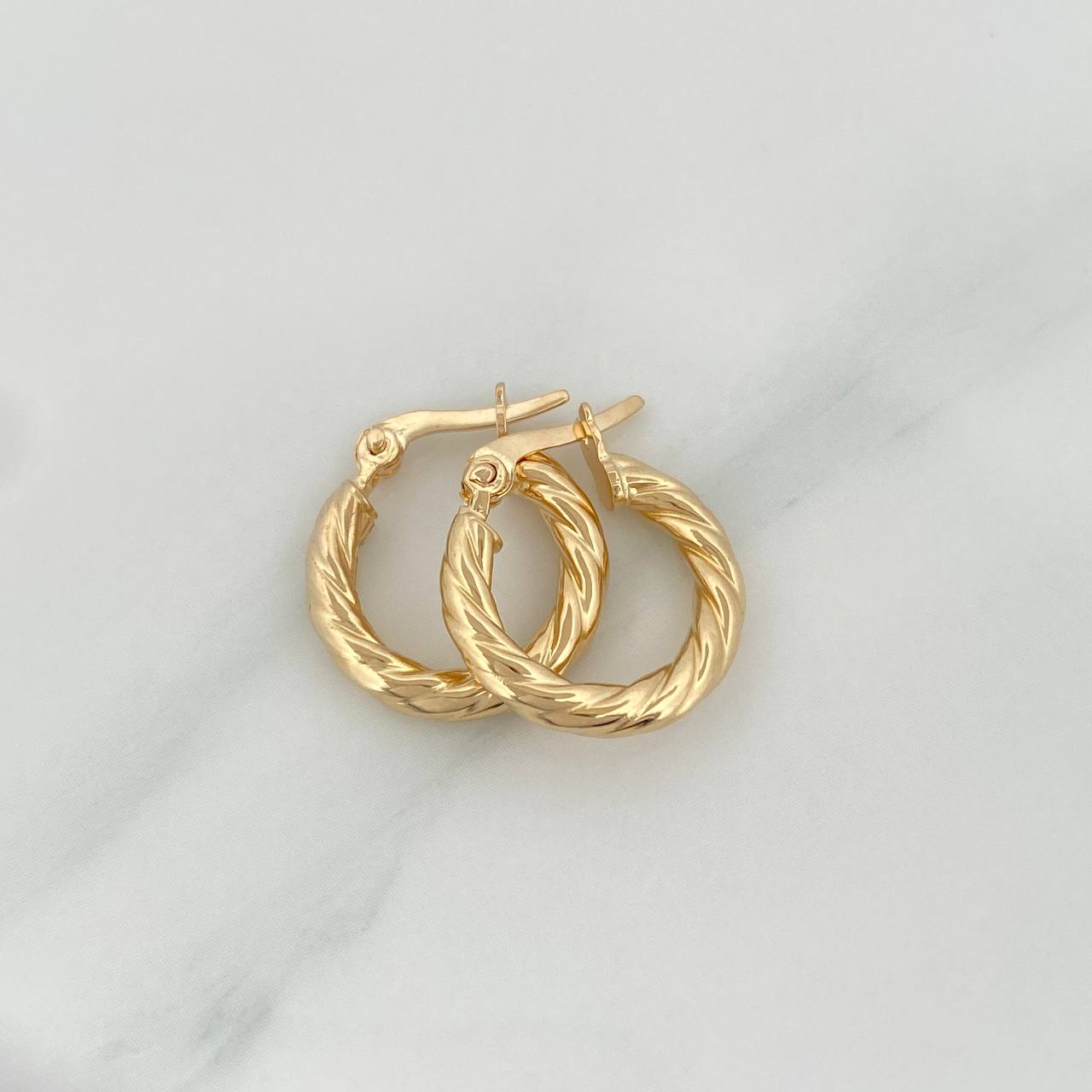 Candongas Mati 1.25gr / 3/4 in / Oro Amarillo 18K &