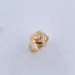 Heart Ring 15s 1.45gr / Size 6 3/4 / White Zircons 18K Yellow Gold &