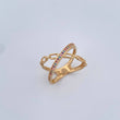 Ring Drawer Line 3.25gr / T7 1/4 / Pink Purple Blue Zircons 18K Yellow Gold &