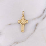Pendant Cross Christ 2.05gr / 3.6cm / Saint Benedict 18K Yellow Gold $