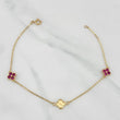 Tobillera Trebol Aro Seguido 3.75 g / 10 in / 1.2 mm Oro Amarillo 18K