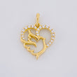 Dije Silueta Corazon Paloma 1g / 3/4 in Oro Amarillo 18K