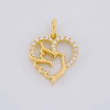 Dije Silueta Corazon Paloma 1g / 3/4 in Oro Amarillo 18K