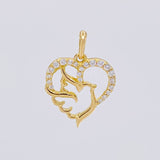 Dije Silueta Corazon Paloma 1g / 3/4 in Oro Amarillo 18K