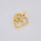 Dije Silueta Corazon Paloma 1g / 3/4 in Oro Amarillo 18K