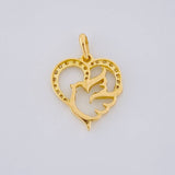 Dije Silueta Corazón Paloma 1.25g / 3/4 in Oro Amarillo 18K