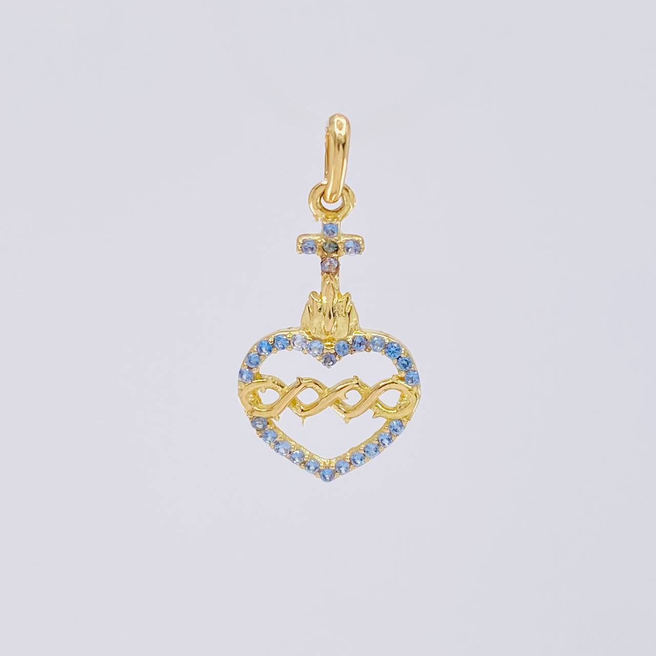 Pendant Sacred Heart of Jesus 1 g / 3/4 in Yellow Gold 18K