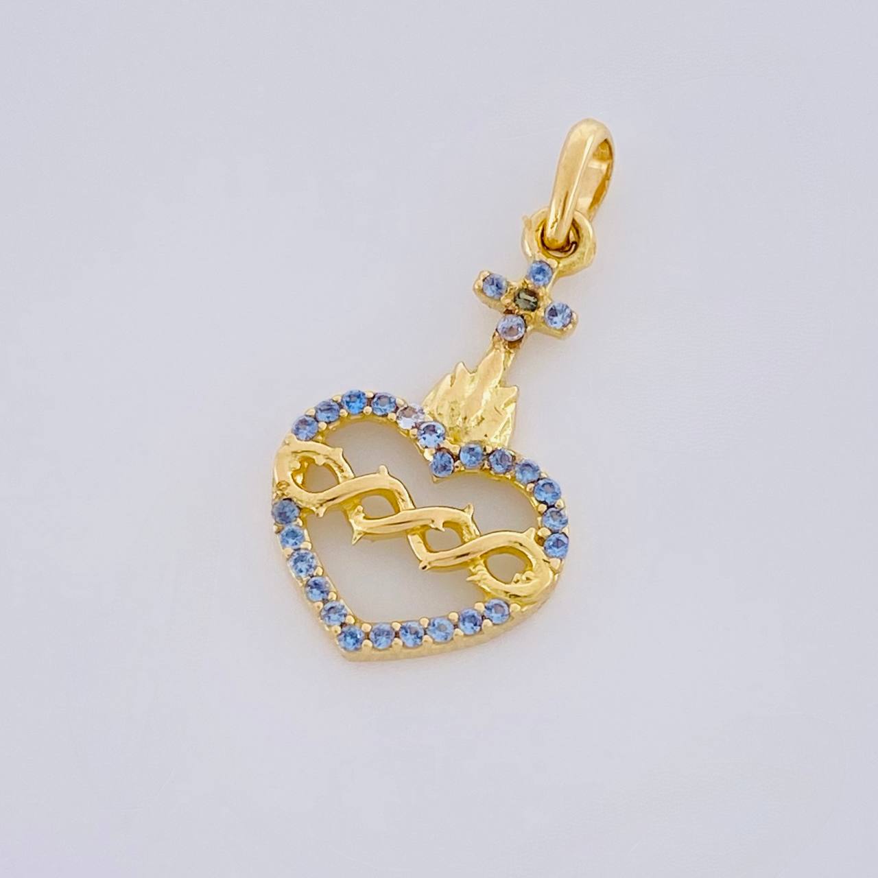 Pendant Sacred Heart of Jesus 1 g / 3/4 in Yellow Gold 18K