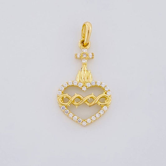 Pendant Sacred Heart of Jesus 1g / 3/4 in 18K Yellow Gold