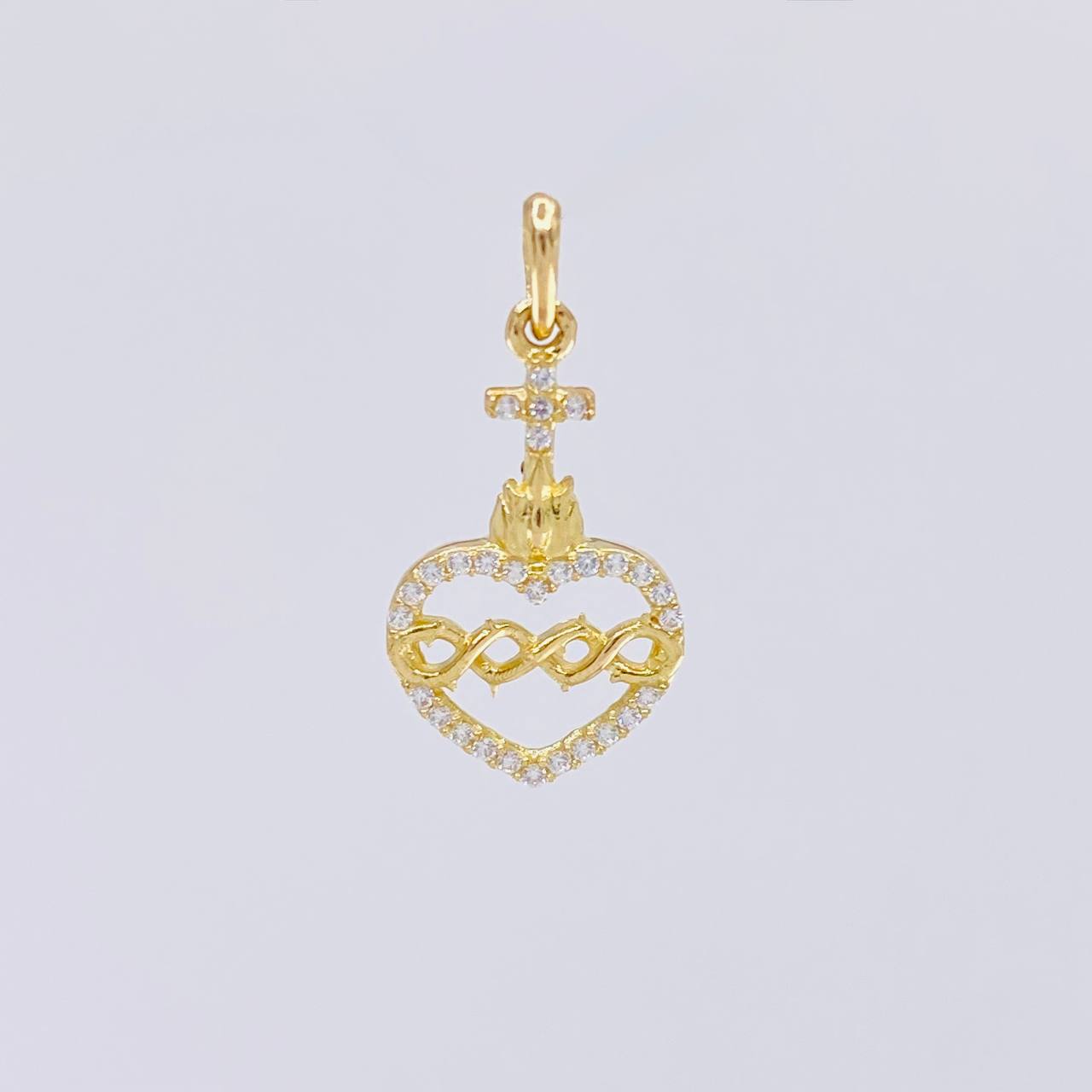 Pendant Sacred Heart of Jesus 1g / 3/4 in Yellow Gold 18K