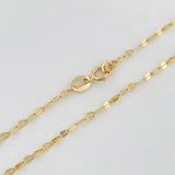 Mirror Flower Chain Set + Crown Pendant / 1.6g / 16 in Yellow Gold 18K
