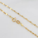 Set Cadena Flor Espejo + Dije Tres Gracias / 1.55g / 16 in Oro Amarillo 18K