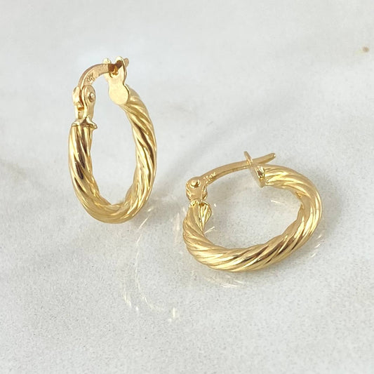 Sofi Hoop Earrings 1.4gr / 3/4 in / 18K Gold ©