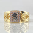Tribal Ring Peso Sign 6.95g / T11 Three Golds 18K
