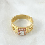 Tribal Ring Peso Sign 6.95g / T11 Three Golds 18K