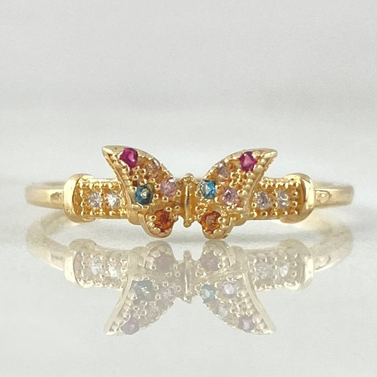 Butterfly Ring in Relief 1.85gr / Size 6 1/2 / 18K Gold *