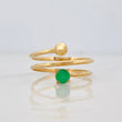 Emerald Spiral Ring 22pts 2.3g / T7 18K Yellow Gold