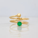 Emerald Spiral Ring 22pts 2.3g / T7 18K Yellow Gold