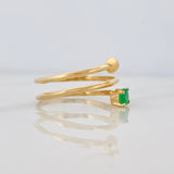 Emerald Spiral Ring 22pts 2.3g / T7 18K Yellow Gold