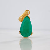 Dije Lágrima Esmeralda 3.8qts 3.3g / 1 in Oro Amarillo 18K