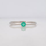 Emerald Solitaire Ring 9pts 0.85g / T7 1/4 18K White Gold