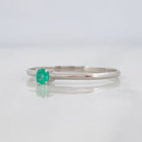 Emerald Solitaire Ring 9pts 0.85g / T7 1/4 18K White Gold