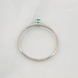 Emerald Solitaire Ring 9pts 0.85g / T7 1/4 18K White Gold