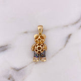 Dije Oso Articulado Overol 8.9gr / 3.5cm / Circones Colores Oro Amarillo 18K $